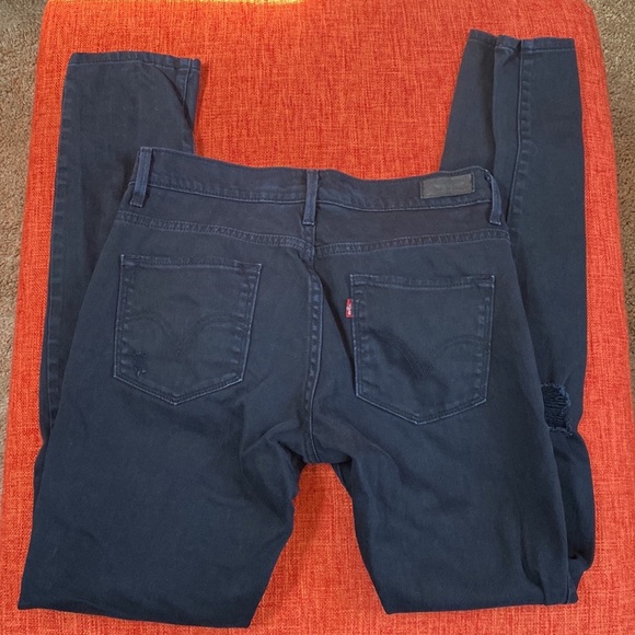 Y2K Levis Classic Black Hi Rise Skinny 632 Distressed Jeans - Picture 2 of 15